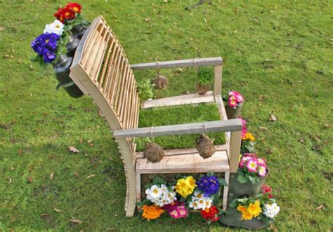 Living Garden Chair Made From Recycled Furniture Features a Real Sod Seat