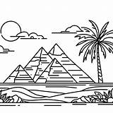 View Of Pyramids of Giza In Egypt 🏜️🇪🇬 Coloring Page sketch template