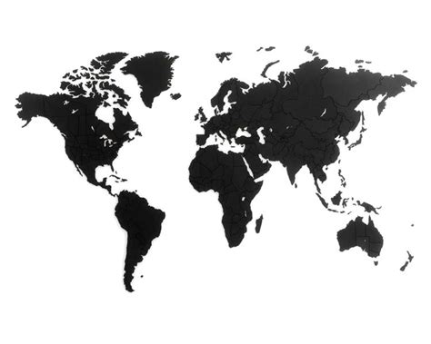 Wooden World Map - True Puzzle - Black HDF - Wooden Amsterdam
