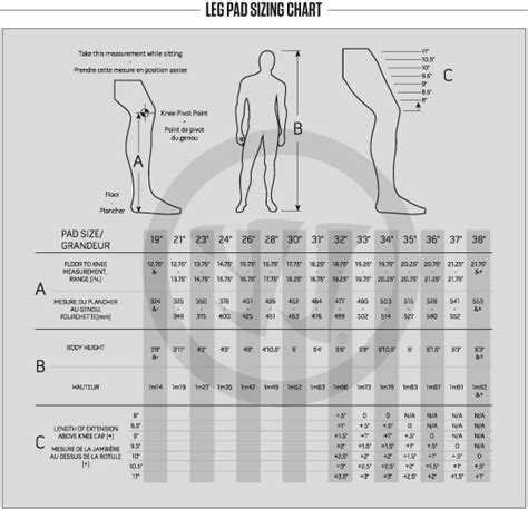 Goalie Leg Pad Size Chart - Ponasa