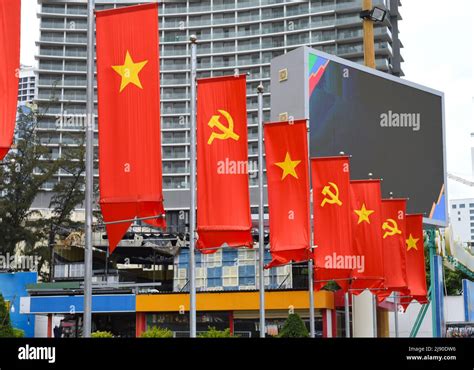 Vietnamese flags and communism flags in Nha Trang Vietnam Stock Photo ...