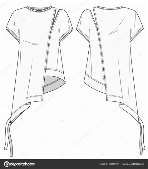 Top Women Fashion Flat Sketch Template Women Shirt Fashion Flat Stock Vector by ©Lubava.gl@gmail ...