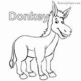 Mammals Donkeys Coloring Pages  Free sketch template