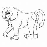 Premium Vector  A Cute And Funny coloring Page Of baboon Provides sketch template
