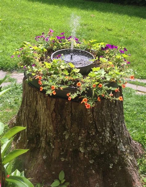 How to Transform a Tree Stump into a Beautiful Flower Planter? in 2020 ...