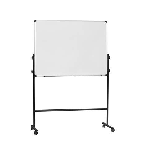 Large double sided white board magnetic slide rolling whiteboard stand ...