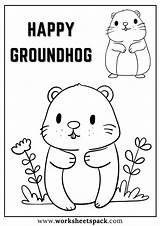 Happy Groundhog Day Coloring Pages Free Printable PDF  Worksheetspack sketch template