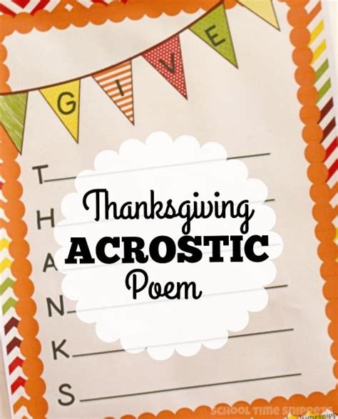 Give Thanks: A Thanksgiving Acrostic Poem | Thanksgiving acrostic poem ...