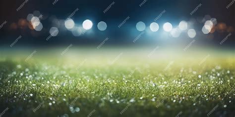 Premium AI Image | soccer field with lights at night