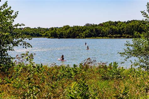 Paddle Boarding on the Lake at Ed Zorinsky Lake Park Stock Image ...