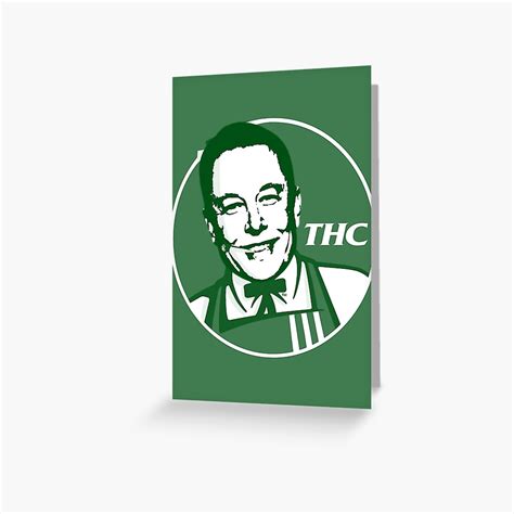 "Funny Elon Musk Weed THC KFC Logo" Greeting Card for Sale by Brookerino | Redbubble