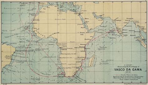 The First Voyage of Vasco Da Gama | Vasco da gama, Old maps, Map