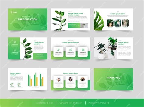 Premium Vector | Minimal Green PowerPoint Template