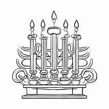 Download Oriental Candelabra With Candles Coloring pages Online  sketch template