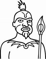 Warrior Line Art Drawing With Spear Tribal Tattoo Design For Coloring  sketch template