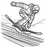 Coloring Page Skier On Ramp sketch template