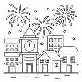 Free Printable Fireworks Coloring Pages sketch template