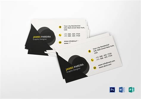 Graphic Designer Business Card Design Template in Word, PSD, Publisher