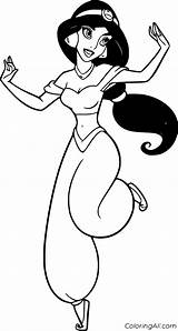 Princess Jasmine Coloring Pages 44 Free Printables  ColoringAll sketch template