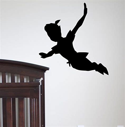 Flying Peter Pan Shadow Wall Decal Vinyl Sticker Peter Pan Silhouette Fantasy Fairytale Wall ...