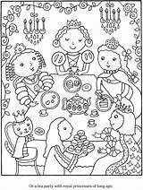 Princess Tea Party Coloring Pages sketch template