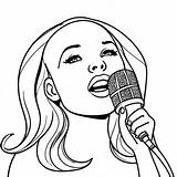 Pop Singer With Microphone Coloring Page  Pagescom sketch template