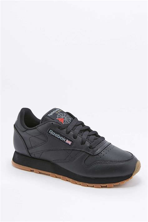 Reebok Classic Black Leather Gumsole Trainers | Reebok classic, Black leather sneakers, Black reebok