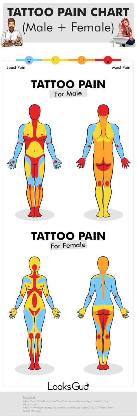 Um...Tattoo Pain Chart for Male and Female [socialmedia] : r ...