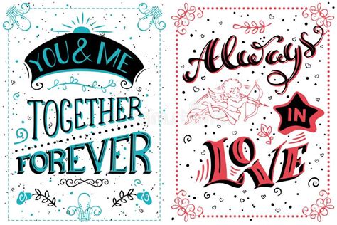 You and Me. Together Forever. always in Love. Stock Vector - Illustration of phrase, black: 84151265