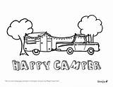 Free Download Happy Camper Coloring Page sketch template