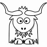 Yak Outline Clip Art At Clkercom Vector Online Royalty Sketch Coloring Page sketch template