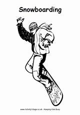 Snowboarding Colouring Page  Coloring Pages Color sketch template