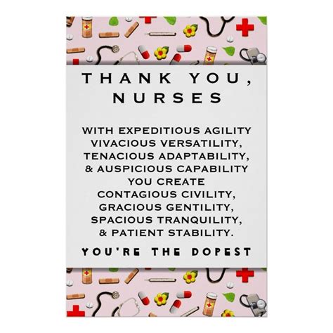 Nurse Appreciation Poster | Zazzle.com | Thank you poems, Nurse poems, Appreciation