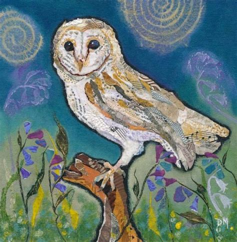 Barn owl cushion designed and made in UK - Dawn Maciocia