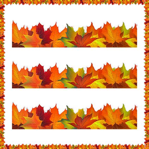 Buy 44 Pcs 50.5 Ft Autumn Fall le Leaf Border Trim Thanksgiving Day Bulletin Board Border Orange ...