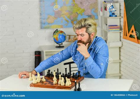 Looking for Tournament. Moving Pieces on Chess Board. Man Hold Chess Piece Stock Photo - Image ...