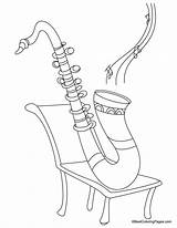 Saxophone coloring Page sketch template