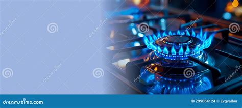 A Detailed Plan of a Bright Blue Flame on a Stove with Propane Gas ...