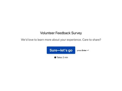 Volunteer Feedback Survey Template