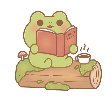 #freetoedit#log #cute #kawaii #frog #froggy #coffee #tea #book #tree #remixit in 2021 | Frog ...