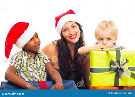 Happy Christmas family stock image. Image of race, black - 27619491