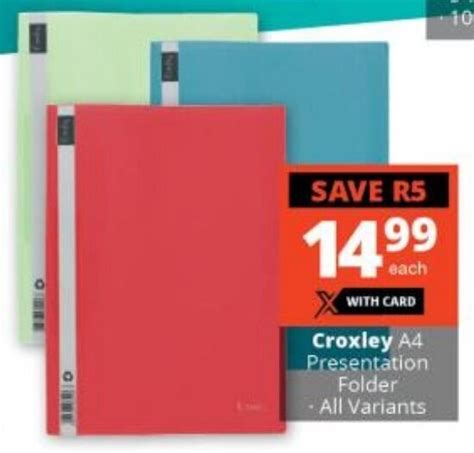 Croxley Presentation Folder A4 all variants offer at Checkers