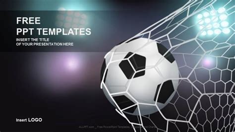 Soccer Ball In The Goal Net-Sport PPT Templates