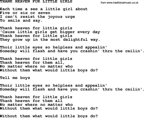 Thank Heaven For Little Girls by Merle Haggard - lyrics