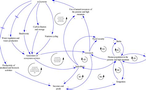 Causal loop diagram showing the relationship between the population... | Download Scientific Diagram