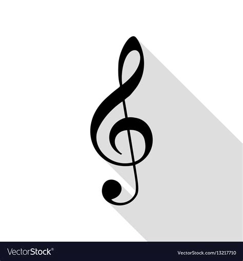 Music violin clef sign g-clef treble clef black Vector Image