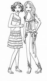Coloring Page  Barbie friends sketch template