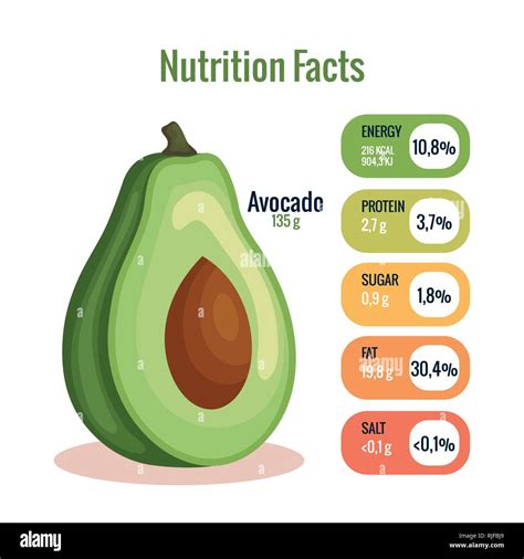 fresh avocado with nutrition facts Stock Vector Image & Art - Alamy