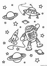 Astronaut Spaceship Planets Coloring Page » Turkau sketch template