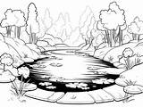Ponds Coloring Page For Adults  Free Printable In 2024 sketch template